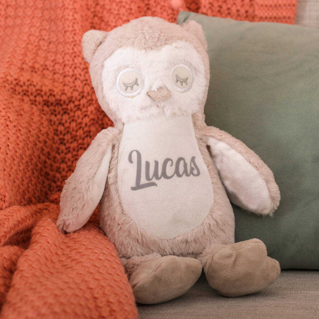 Personalised Owl Teddy Bear Toy Gift For Baby By That's Nice That