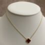Gold Plated Maroon Gold Single Clover Necklace, thumbnail 3 of 7