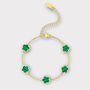 Valentina Green Clover Charm Bracelet, thumbnail 1 of 6