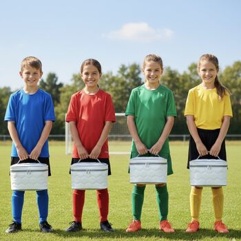 Personalised White Football Lunch Bag, 9 of 12