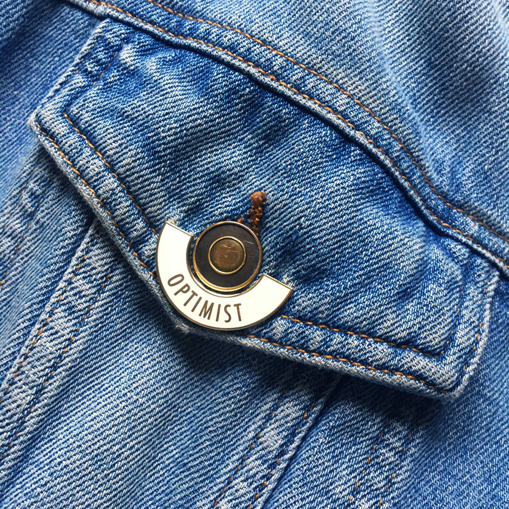 'Optimist' Enamel Pin By Cobalt Hill | notonthehighstreet.com
