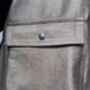 Gold Lancer Faux Leather Front And Organic Denim Jacket, thumbnail 5 of 7