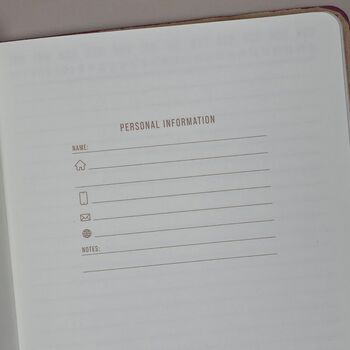 Vegan Leather Pocket Journal Burgundy And Pink, 3 of 5