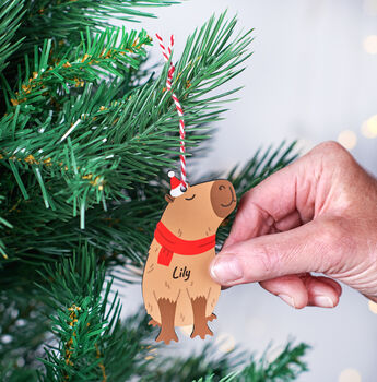 Personalised Christmas Capybara Tree Decoration, 2 of 7