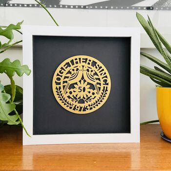 Personalised Golden Anniversary Paper Cut Gift, 5 of 8