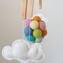 Teddy Bear Flying With Rainbow Balloons Nursery Mobile, thumbnail 9 of 12