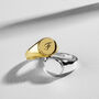 Bottle Cap Signet Ring 18 K Gold Plated Solid Silver, thumbnail 2 of 6