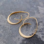 Tapered Gold Plated Sterling Silver Hoop Earrings, thumbnail 2 of 7