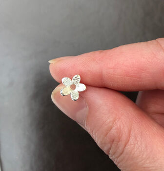 Thank You Teacher Gift Sterling Silver Flower And Leaf Mismatched Earrings, 7 of 12