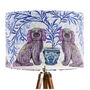 Staffordshire Dog Twins On Cream Lampshade, thumbnail 3 of 5