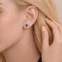 Sterling Silver September Sapphire Birthstone Stud Earrings – 7mm, thumbnail 1 of 8