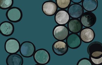Ombré Circles Wallpaper Turquoise, 5 of 7
