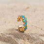 Galaxy Gold Vermeil Plated And Turquoise Cz Ear Cuff, thumbnail 3 of 6