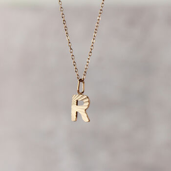 Art Deco Initial Necklace In Silver, Gold Or Rose Gold Colour, 10 of 12