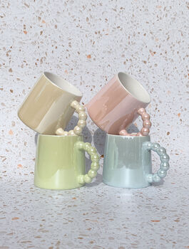 Glazed Pearl Ceramic Mug Pink, 3 of 3