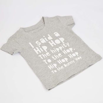 'Hip Hop Bunny Hop' Cute Kids Slogan T Shirt, 3 of 5