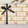 Three Sheets Of Mustard Checked Wrapping Paper, thumbnail 2 of 2