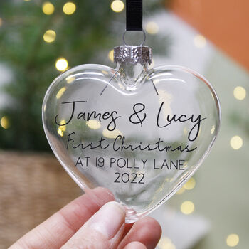 New Home First Christmas Glass Bauble, 2 of 4