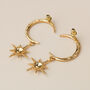 Sparkly Crescent Moon And Star Drop Earrings, thumbnail 5 of 6