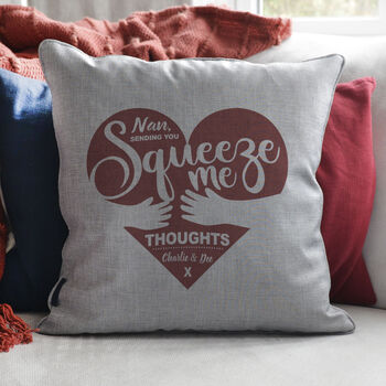 Personalised Squeeze Me Thoughts Hug Cushion, 4 of 5