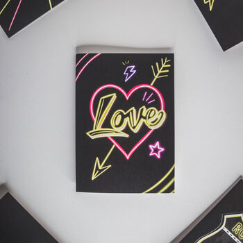 Neon Love Card Valentines Card, 2 of 3