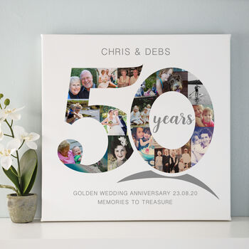 Personalised Golden Wedding Anniversary Collage, 7 of 9