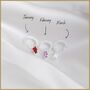 Silver Huggie Hoops With Birthstone Charms, thumbnail 2 of 4