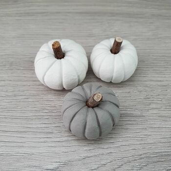 Set Of Three Handmade Mini Clay Pumpkins, 4 of 11