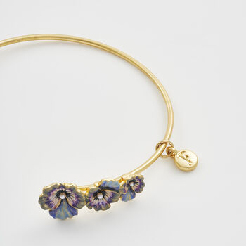Gold Pansy And Pearl Bangle, 4 of 7