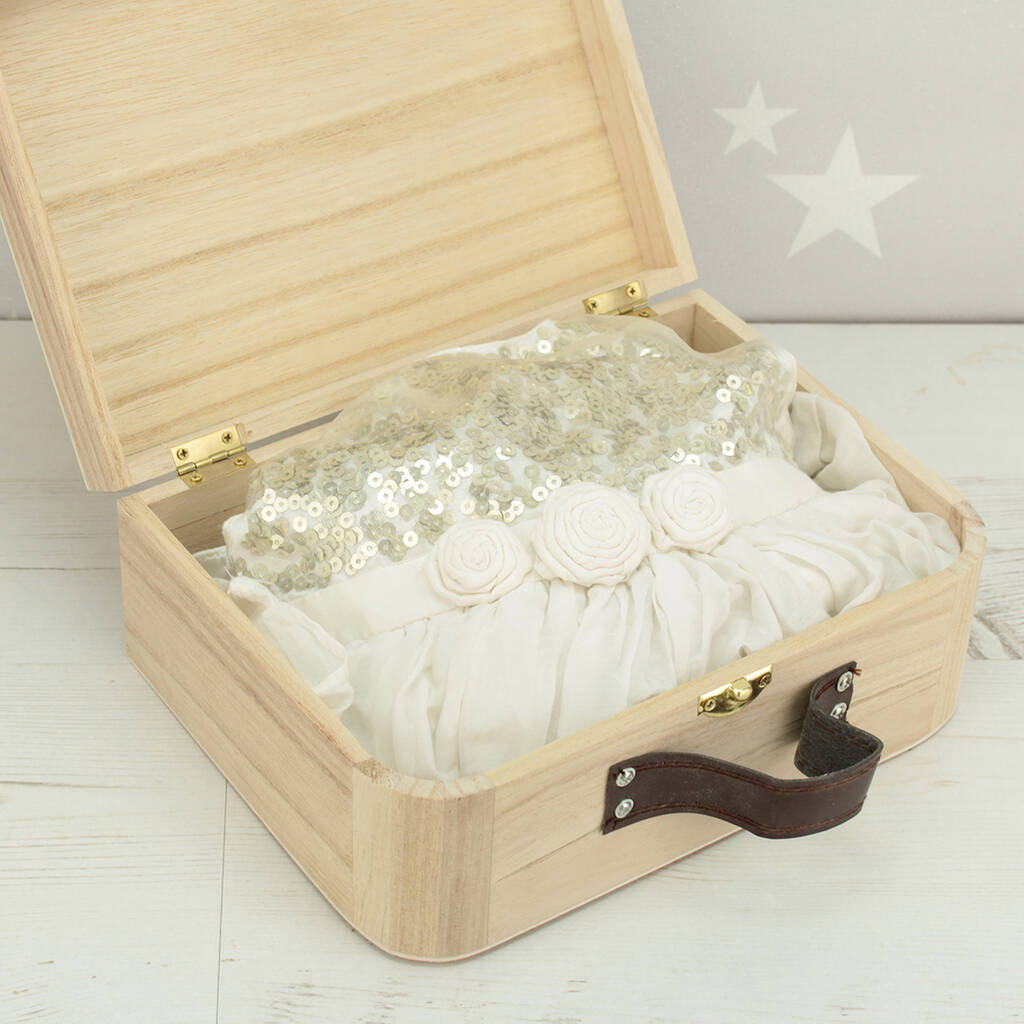 Personalised Christening Outfit Keepsake Box Suitcase By Dreams to