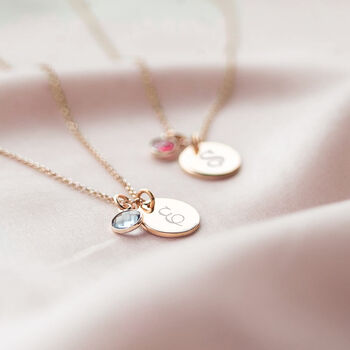 Personalised Initial Birthstone Necklace Photo Set, 2 of 12