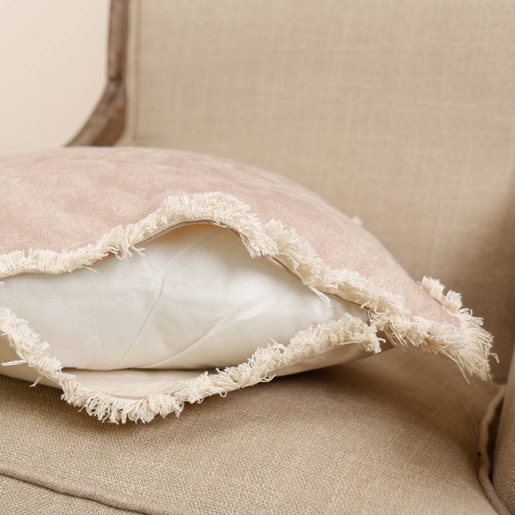 Dusky Pink Distressed Scatter Cushion By Dibor