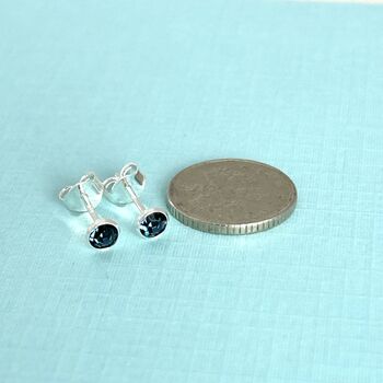 Sterling Silver Stud Birthstone December Earrings, 3 of 4