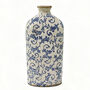 Solene Blue Botanical Bottle Vase, thumbnail 2 of 6