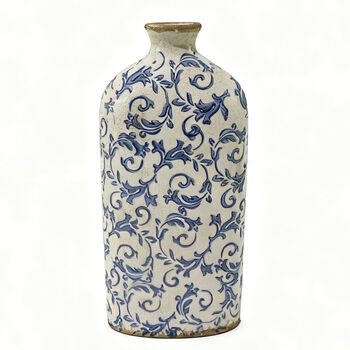 Solene Blue Botanical Bottle Vase, 2 of 6