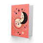 Retro Sun And Crescent Moon Celestial Couple Valentine's Card, thumbnail 2 of 6