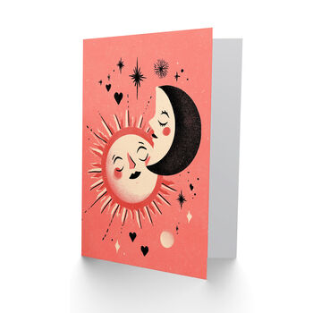 Retro Sun And Crescent Moon Celestial Couple Valentine's Card, 2 of 6
