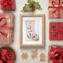 Christmas Festive Hand Embroidery Stocking Kit, thumbnail 6 of 6