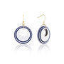 White And Navy Circular Earrings, thumbnail 1 of 7