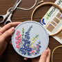 Delphinium Floral Embroidery Kit, thumbnail 1 of 5