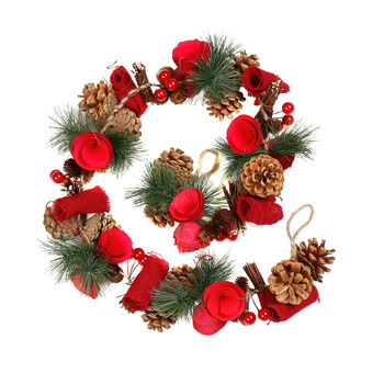 Traditional Pinecone Roses Christmas Garland, 2 of 7