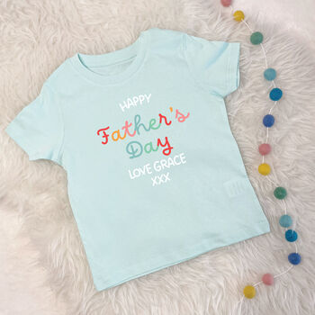 Personalised Happy Father's Day Kids T Shirt, 5 of 6