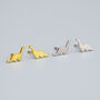 Sterling Silver Dinosaur Stud Earrings, thumbnail 4 of 5