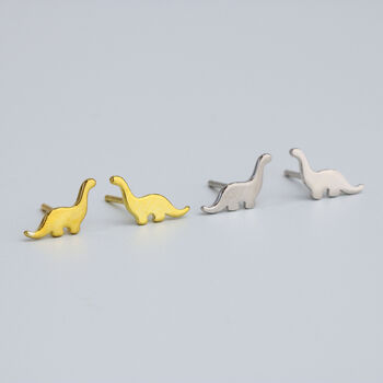 Sterling Silver Dinosaur Stud Earrings, 4 of 5