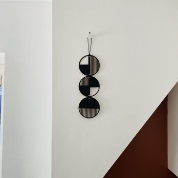 Black Cut Out Geometric Monochrome Wall Hanging, 5 of 6
