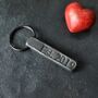 6th Anniversary Gift; Forged Dark Iron Bar Keyring, thumbnail 7 of 11