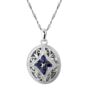 Sterling Silver Created Gemstone And Diamond Lockets, thumbnail 3 of 7