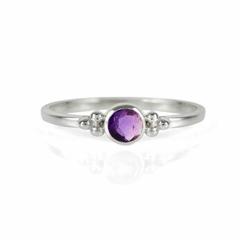 Holi Jewel Silver Stacking Ring, 5 of 12