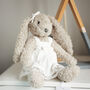 White Lace Bunny Soft Toy For Baby And Toddler, thumbnail 6 of 9