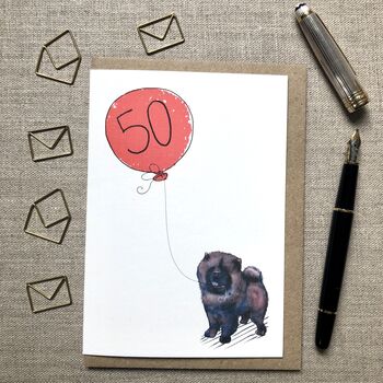Personalised Chow Chow Dog Birthday Card, 6 of 8